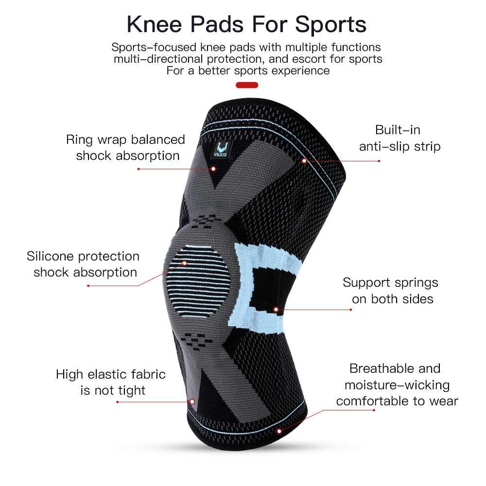 Vilico Fitness Knee Pads Silic - Knee Brace Badminton ulasan dan harga