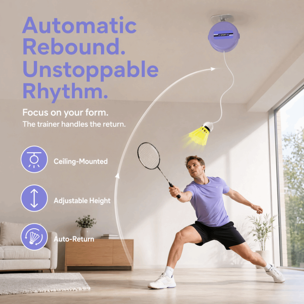 8pcs Ceiling Mounted Badminton - Badminton Rebound Trainer ulasan dan harga